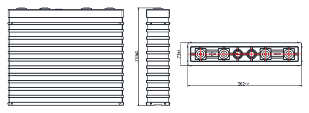 3000 Cycles 3.2V 400Ah Prismatic Lithium Ion Batteries 1